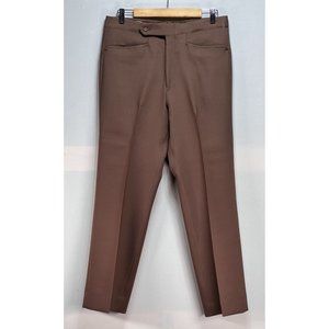 Vtg 60s 70s Mens 32 30 Pants Sansabelt Polyester Brown Disco Leisure Suit 2 Pair